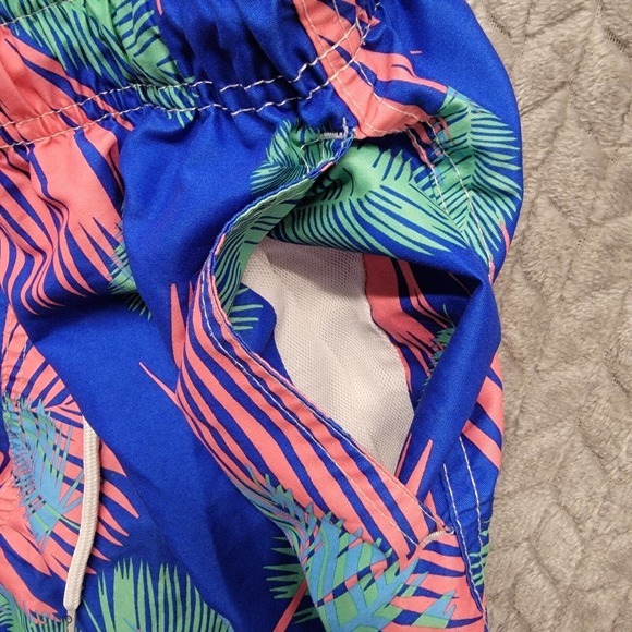 Boardies Apparel Men Swim Shorts Fern Leaves Print Drawstring Medium 7” Tropical - Picture 7 of 11